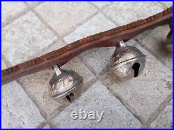 Vintage Ceremonies Horse Leather Collar With 12 Brass Bell Bells Great Sound