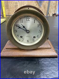 Vintage Chelsea Ship's Bell Brass Maritime Bulkhead Clock