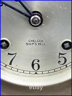 Vintage Chelsea Ship's Bell Brass Maritime Bulkhead Clock