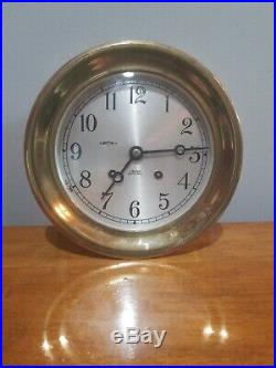 Vintage Chelsea Ships Bell 6 Clock with Key, 1971, Used by B&O Railroad