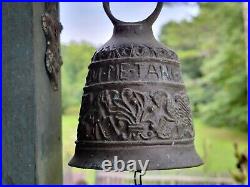 Vintage Church Wall Mount Brass Bell Dragon Angel Vocem Meam Audit Qui Me Tangit