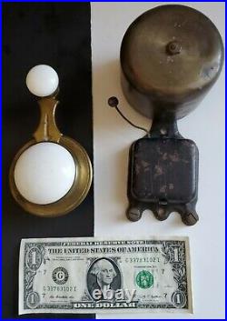 Vintage Collectible Servants Bell And Porcelain Brass Control Switch. Antique