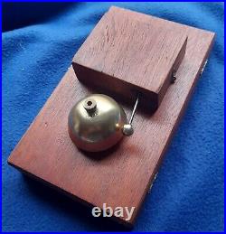 Vintage Door Butler Bell Brass On Wooden Cigar Box 9v Battery