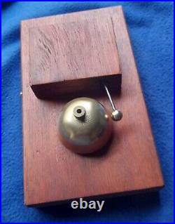 Vintage Door Butler Bell Brass On Wooden Cigar Box 9v Battery