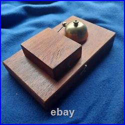Vintage Door Butler Bell Brass On Wooden Cigar Box 9v Battery