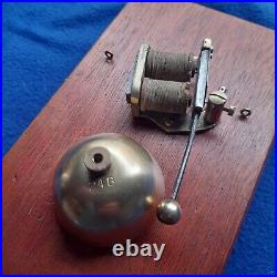 Vintage Door Butler Bell Brass On Wooden Cigar Box 9v Battery