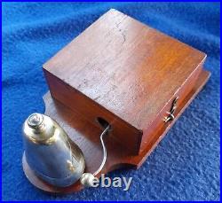 Vintage Electric Door Bell Railway / Butler Bell Wood Brass