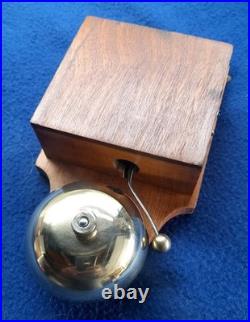 Vintage Electric Door Bell Railway / Butler Bell Wood Brass
