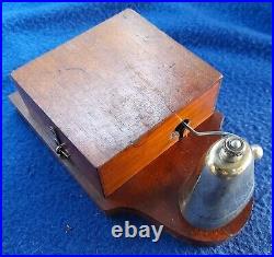 Vintage Electric Door Bell Railway / Butler Bell Wood Brass