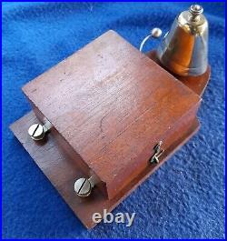 Vintage Electric Door Bell Railway / Butler Bell Wood Brass