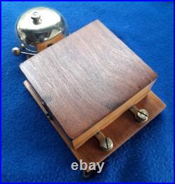 Vintage Electric Door Bell Railway / Butler Bell Wood Brass