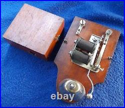 Vintage Electric Door Bell Railway / Butler Bell Wood Brass