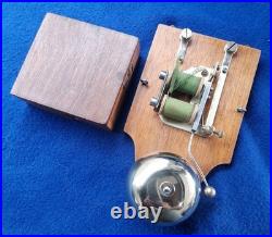 Vintage Electric Door Bell Railway / Butler Bell Wood Brass