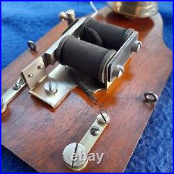Vintage Electric Door Bell Railway / Butler Bell Wood Brass