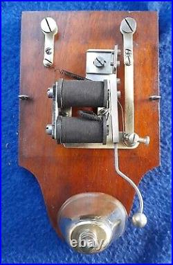 Vintage Electric Door Bell Railway / Butler Bell Wood Brass
