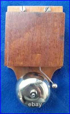 Vintage Electric Door Bell Railway / Butler Bell Wood Brass