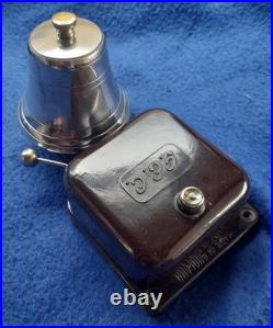 Vintage Electric Gec Bakelite Door Butler Bell Brass Over Nickel Dome