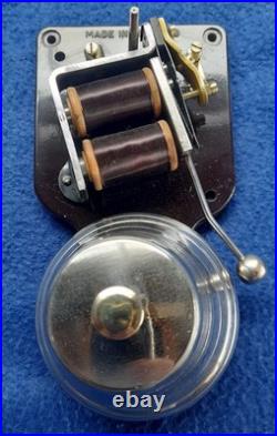 Vintage Electric Gec Bakelite Door Butler Bell Brass Over Nickel Dome