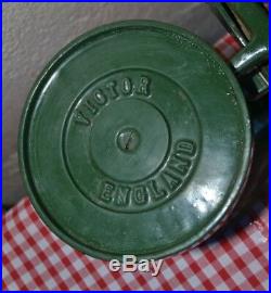 Vintage English Kitchen Scales Boots British Racing Green 7 Brass Bell Weights