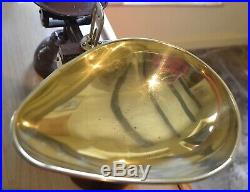 Vintage English Kitchen Scales Brown 7 Quality Brass Bell Weights