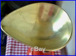 Vintage English Kitchen Scales Red F J Thornton The Viking 7 Brass Bell Weights