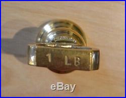 Vintage English Librasco Kitchen Scales Black 7 Librasco Brass Bell Weights (2)