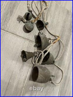 Vintage Etched Brass Bells Made in India 7 Different Bells