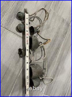 Vintage Etched Brass Bells Made in India 7 Different Bells