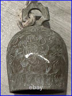 Vintage Etched Brass Bells Made in India 7 Different Bells