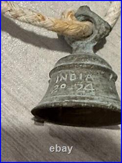Vintage Etched Brass Bells Made in India 7 Different Bells
