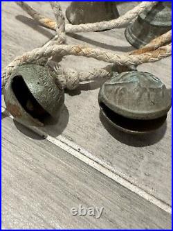 Vintage Etched Brass Bells Made in India 7 Different Bells