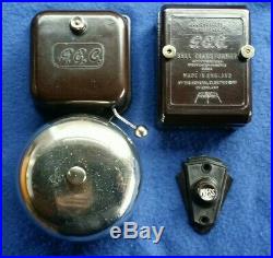 Vintage Gec Electric Bakelite Brass Bell Transformer Door Butler Shop Bell Push