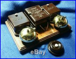 Vintage Gec Electric Bakelite Brass Bells Transformer Door Butler Shop Bell Push