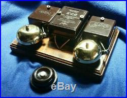 Vintage Gec Electric Bakelite Brass Bells Transformer Door Butler Shop Bell Push