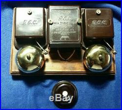 Vintage Gec Electric Bakelite Brass Bells Transformer Door Butler Shop Bell Push