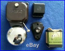 Vintage Gec Electric Bakelite Nickel Brass Door Bell Transformer Push Button