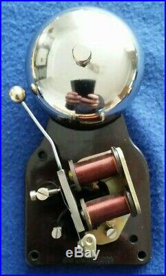 Vintage Gec Electric Bakelite Nickel Brass Door Bell Transformer Push Button