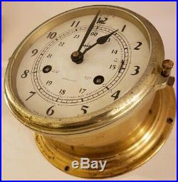 Vintage German Brass Maritime Ship's Bell Porthole Clock Swift & Anderson Inc