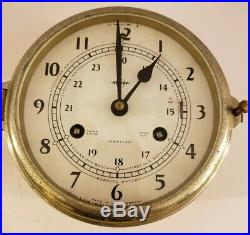 Vintage German Brass Maritime Ship's Bell Porthole Clock Swift & Anderson Inc