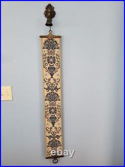Vintage German Made Bell Pull Brass Wall Mount, Bell & Decor on top/Bottom