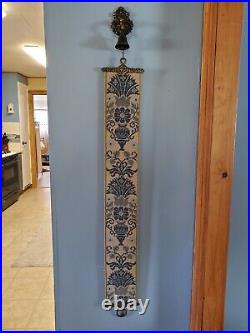 Vintage German Made Bell Pull Brass Wall Mount, Bell & Decor on top/Bottom