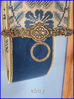Vintage German Made Bell Pull Brass Wall Mount, Bell & Decor on top/Bottom
