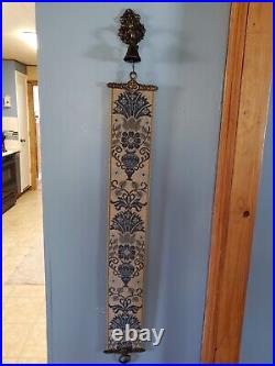 Vintage German Made Bell Pull Brass Wall Mount, Bell & Decor on top/Bottom