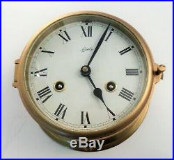 Vintage German Schatz Brass Cased Maritime Nautical Clock with Ships Bell 7