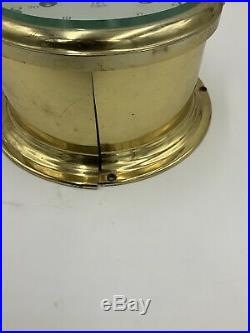 Vintage German Schatz Royal Mariner Brass IT WORKS! Clock 8 day Ships Bell
