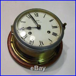 Vintage German Schatz Royal Mariner Brass Ship Clock 8 Day Ships Bell Germany Nr