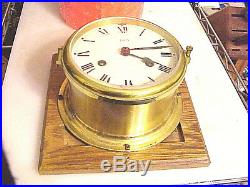 Vintage German Schatz Royal Mariner Brass Ships Clock 8 Day Ships Bell Germany
