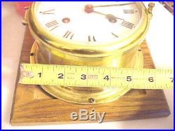 Vintage German Schatz Royal Mariner Brass Ships Clock 8 Day Ships Bell Germany