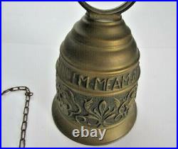 Vintage Gothic Brass Monastery Bell Vocem Meam Audit Oui Me Tangit 16 in. Tall