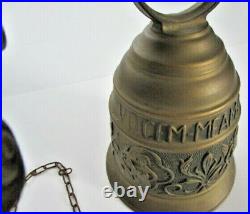 Vintage Gothic Brass Monastery Bell Vocem Meam Audit Oui Me Tangit 16 in. Tall